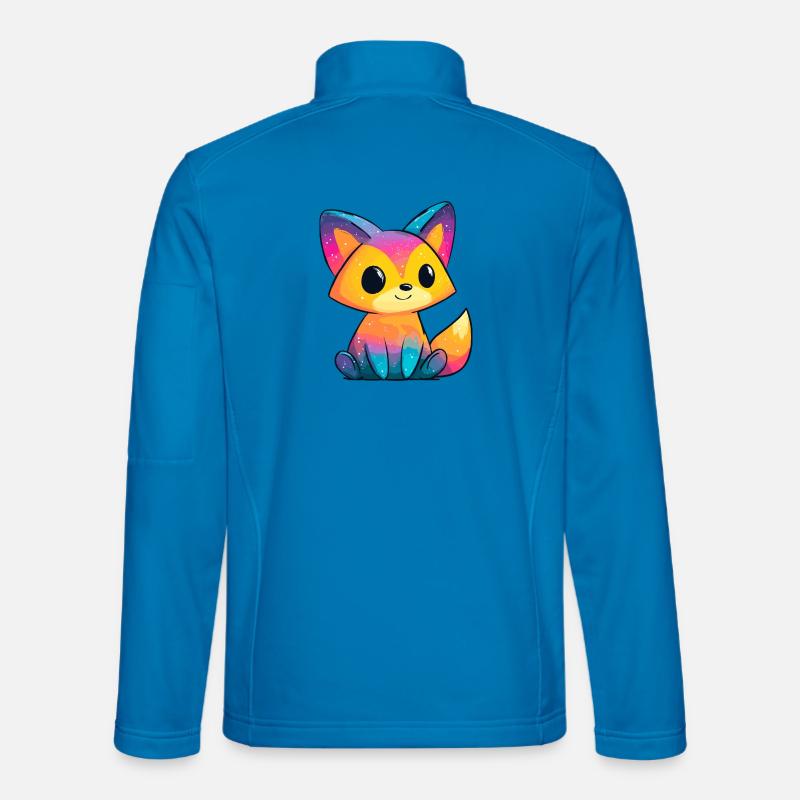 Rainbow Fox Cartoon Unisex Softshell Jacket