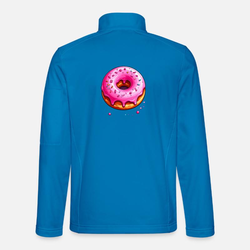 Donut mit pinkem Zuckerguss - Unisex Softshelljacke - Lichtblau