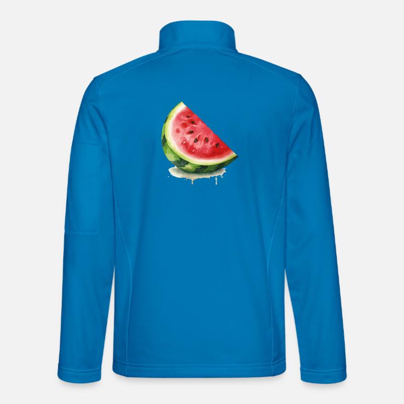 Tranche de pastèque à l’aquarelle - Veste en tissu softshell Unisexe - bleu clair