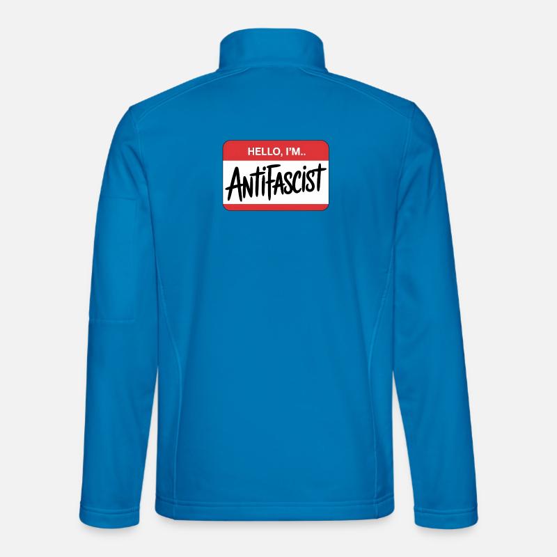 Hello I'm Antifascist - Antifa Tee - Unisex Softshell Jacket - light blue