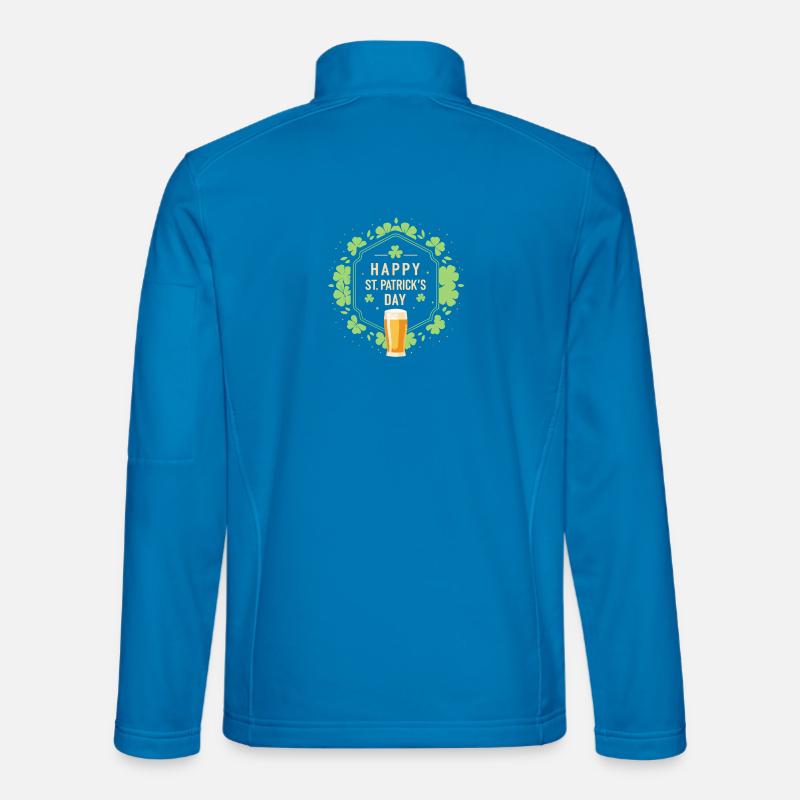 St. Patrick's Day Beer & Clovers - Unisex Softshell Jacket - light blue