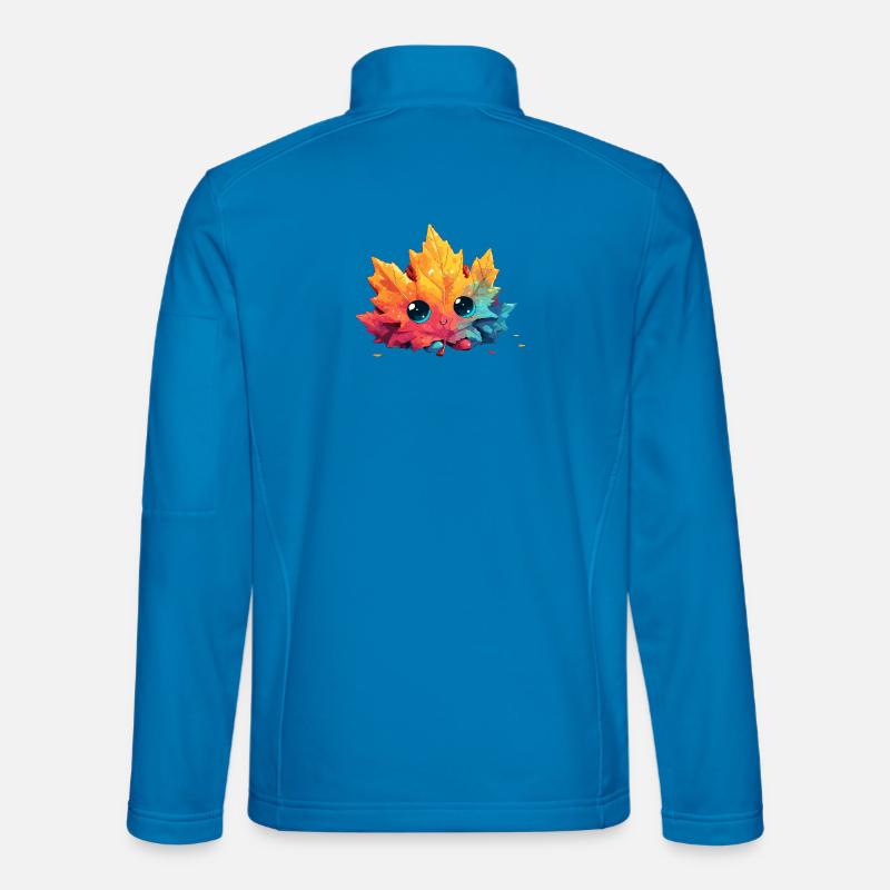 Kunterbuntes Herbstblatt Kawaii - Unisex Softshelljacke - Lichtblau