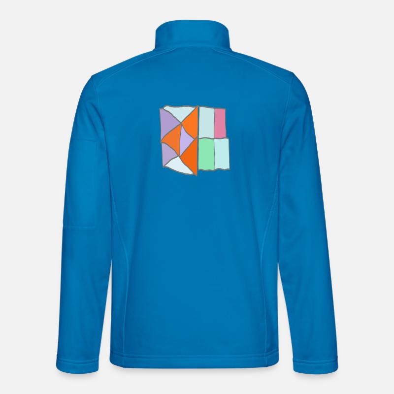 Geometrisches Patchwork-Mosaik - Unisex Softshelljacke - Lichtblau