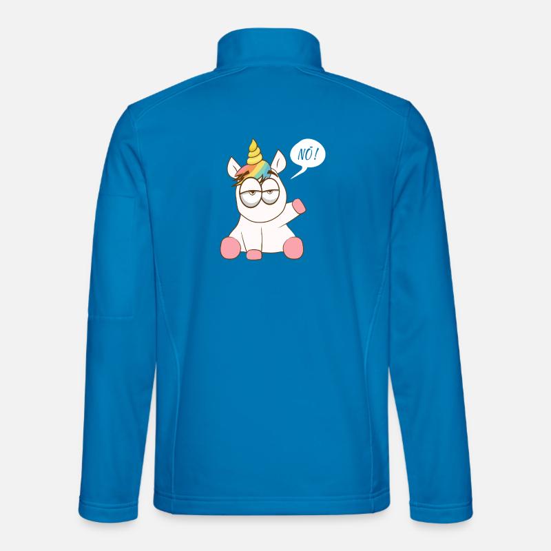 Regenbogen-Einhorn mit murrendem Charme - Unisex Softshelljacke - Lichtblau