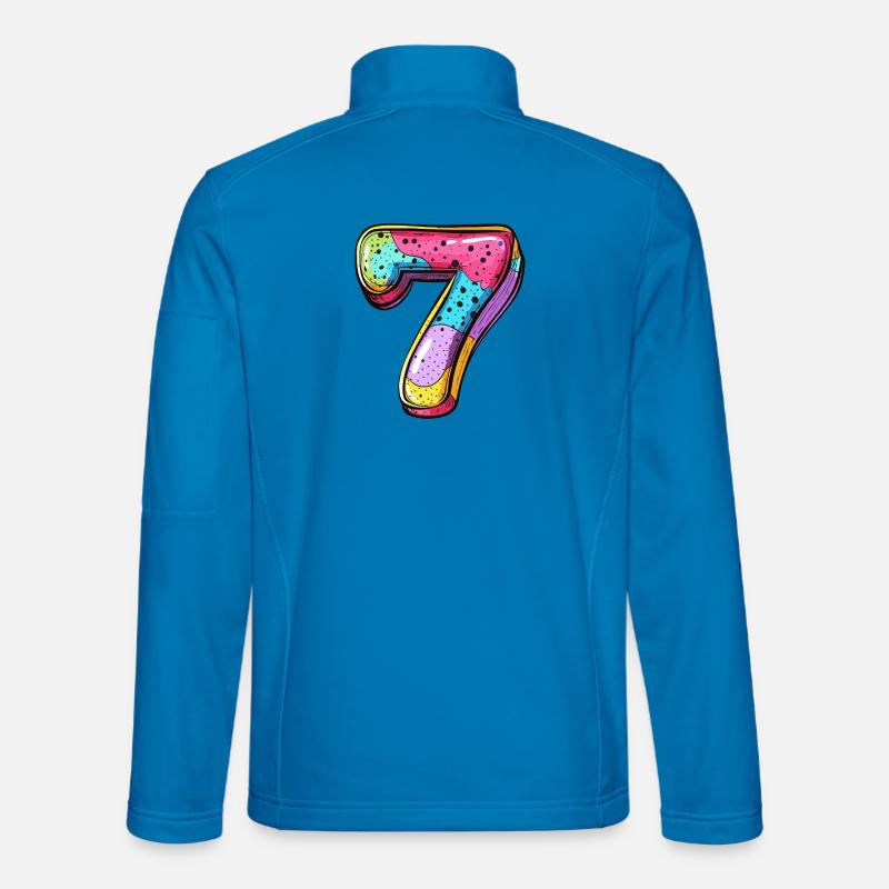 7 Zahl Bunt Unisex Softshelljacke