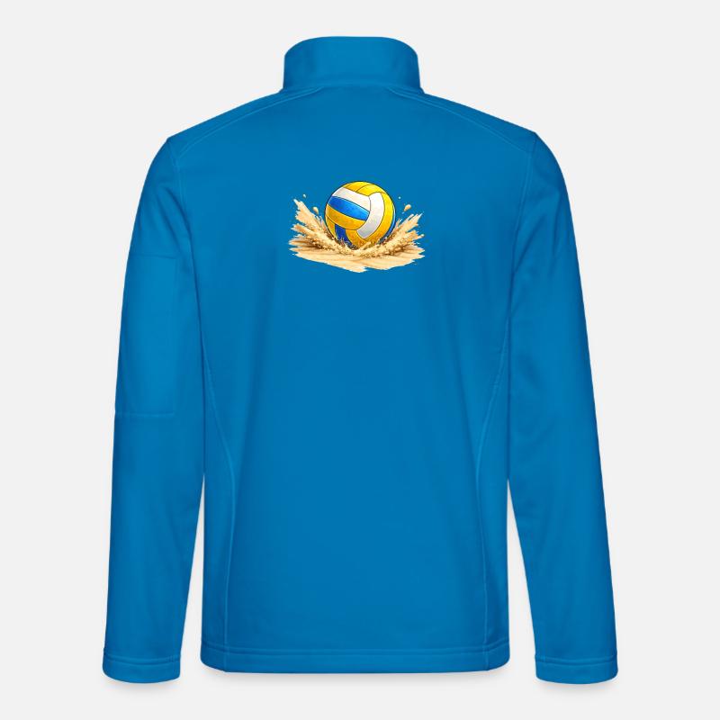 Volleyball im Sand am Strand   - Unisex Softshelljacke - Lichtblau