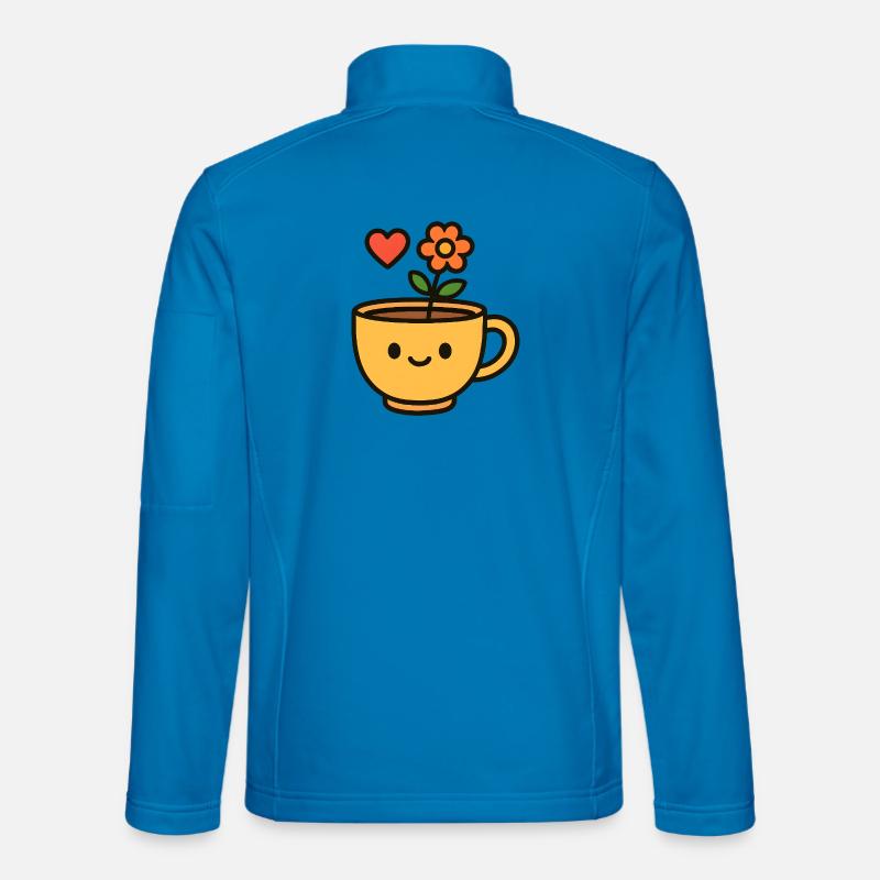 Blütenbecher Lächelnde Tasse - Unisex Softshelljacke - Lichtblau