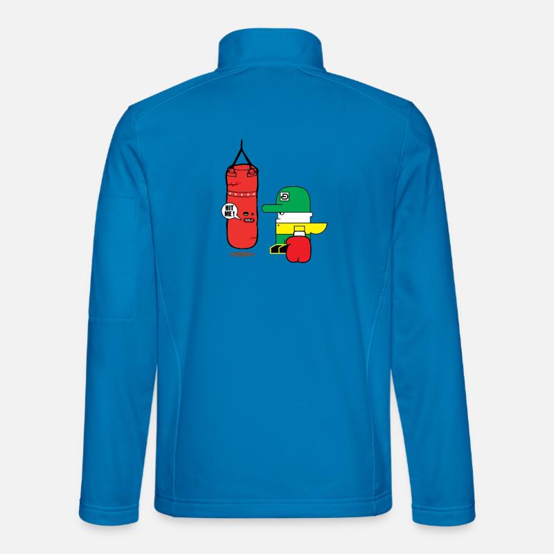 Cartoon Boxing Duo: Bold Bag Mascot - Unisex Softshell Jacket - light blue