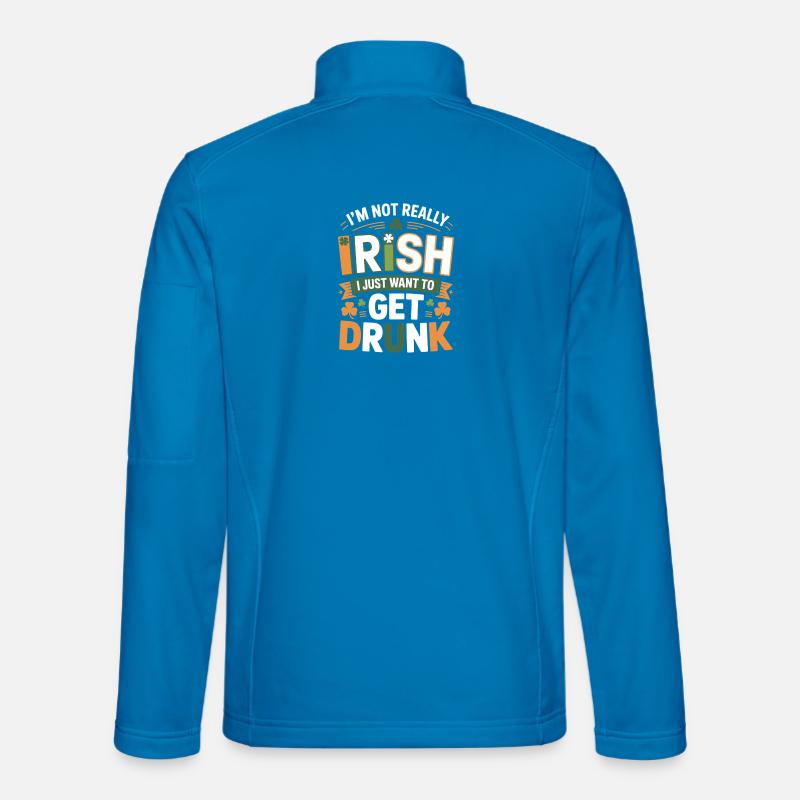 Not Really Irish Just Get Drunk - Unisex Softshell Jacket - light blue
