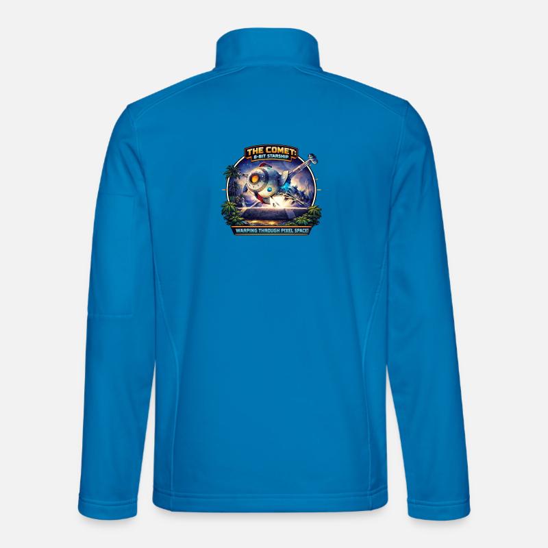 The Comet – 8-Bit Starship - Unisex Softshell Jacket - light blue