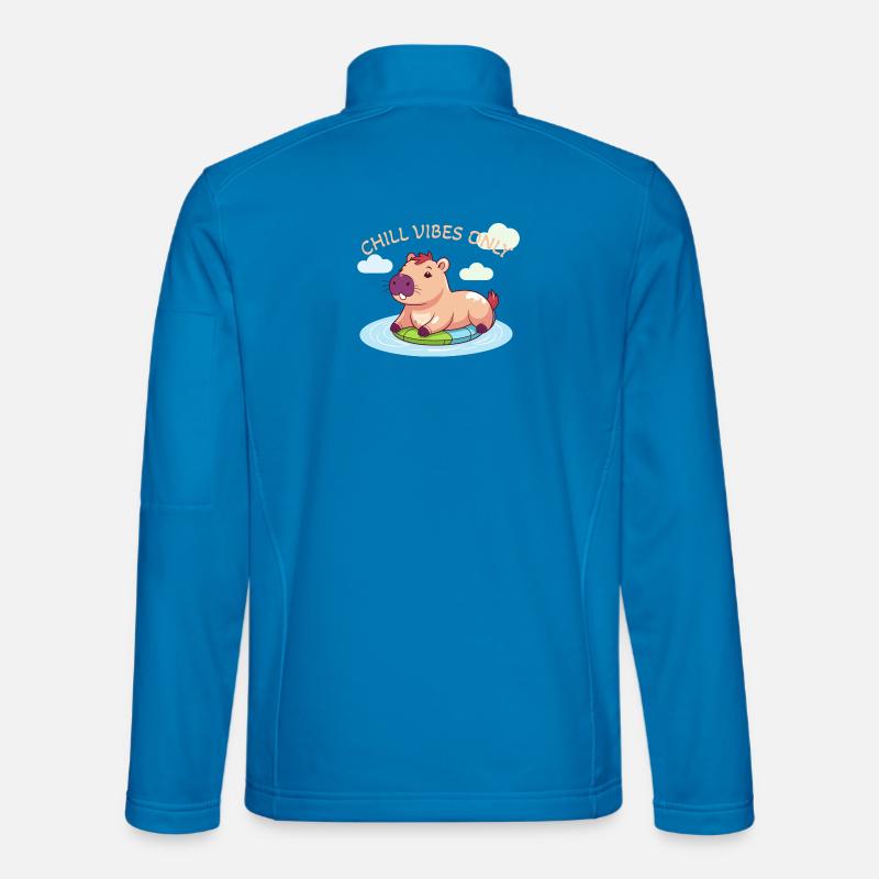 Cute Capybara - Capybara on Surfboard - Unisex Softshell Jacket - light blue