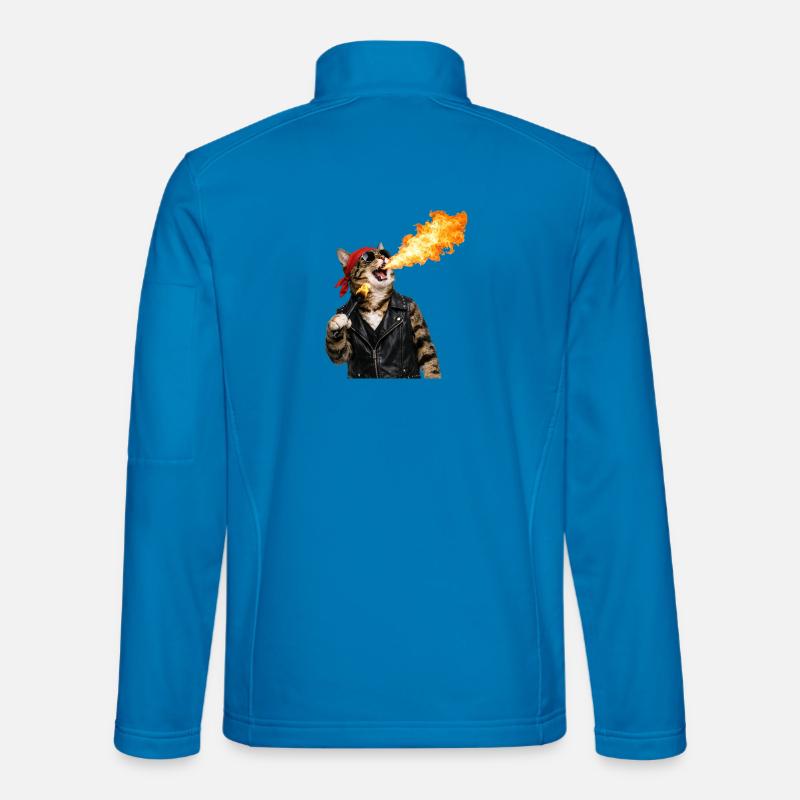 Fire Cat Biker Look - Unisex Softshell Jacket - light blue