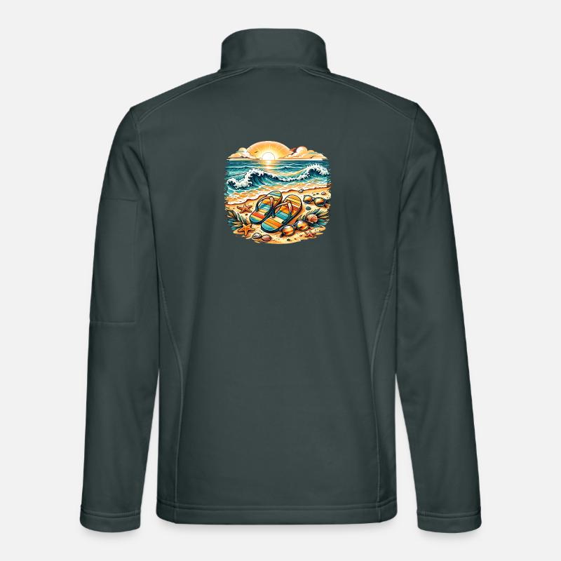 Illustration de coucher de soleil sur la plage Veste en tissu softshell Unisexe