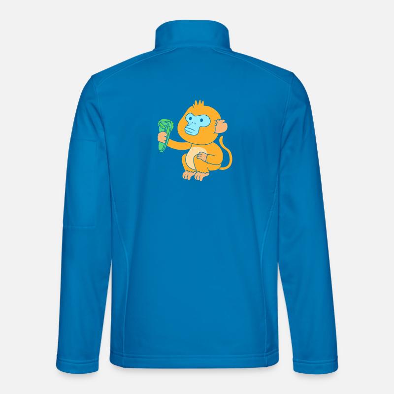 Stupsnasenaffe Affe Schimpanse - Unisex Softshelljacke - Lichtblau