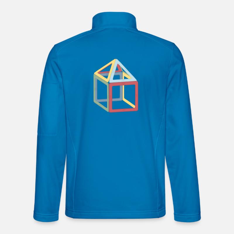 Colorful Cube Block Composition Unisex Softshell Jacket