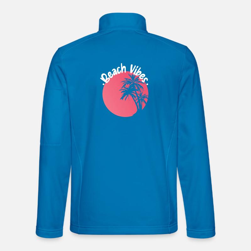 Beach Vibes Palm Sunset Design - Unisex Softshelljacke - Lichtblau