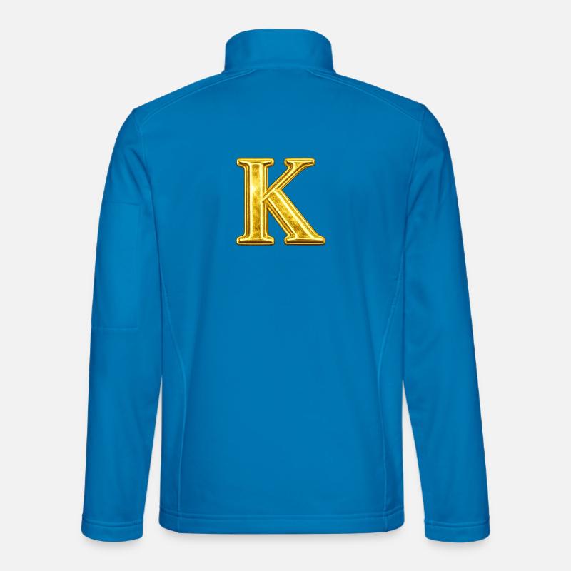 K Goldenes Monogramm - Unisex Softshelljacke - Lichtblau