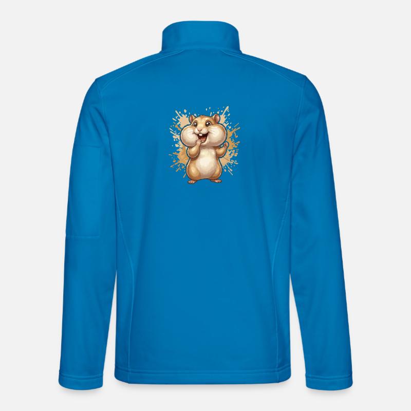 Cheerful Hamster Splash Illustration - Unisex Softshell Jacket - light blue