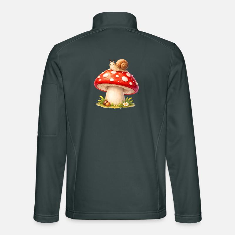 Toadstool with Snail Cute Forest Motif Unisex Softshell Jacket