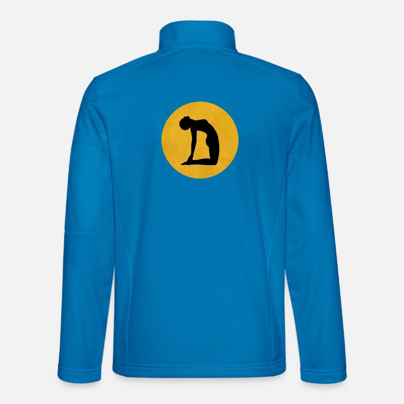 Camel Yoga Pose Silhouette Sun Design - Unisex Softshell Jacket - light blue