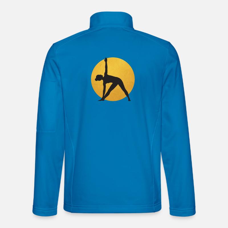 Minimalist Yoga Triangle Silhouette - Unisex Softshell Jacket - light blue