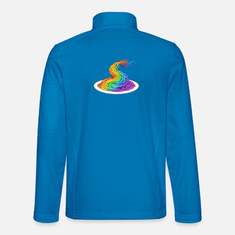 Regenbogen Spaghetti Illustration - Unisex Softshelljacke - Lichtblau