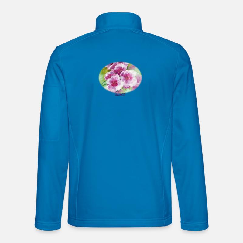 Grace – Lebendige Frühlingsblüten-Ellipse - Unisex Softshelljacke - Lichtblau