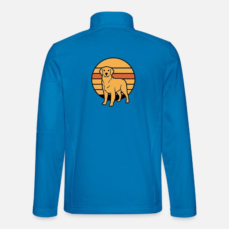 Dog Retriever Retro Sunset - Unisex Softshell Jacket - light blue