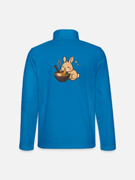 Hase mit Nudeln Ramen kawaii Hase - Unisex Softshelljacke - Lichtblau - Hinten