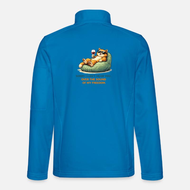 Entspanntes Katzenwein-Meme - Unisex Softshelljacke - Lichtblau