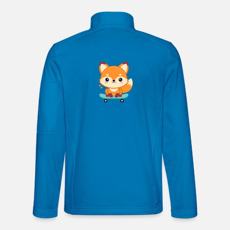 Renard sur skateboard joyeux Veste en tissu softshell Unisexe