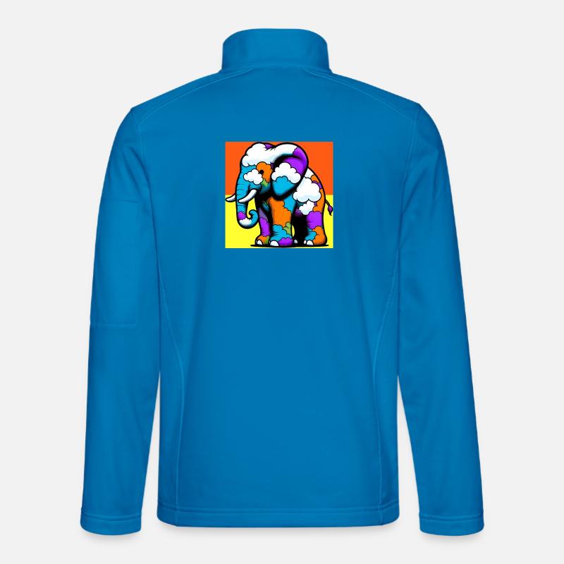 Éléphant avec Nuage et Nuages Veste en tissu softshell Unisexe