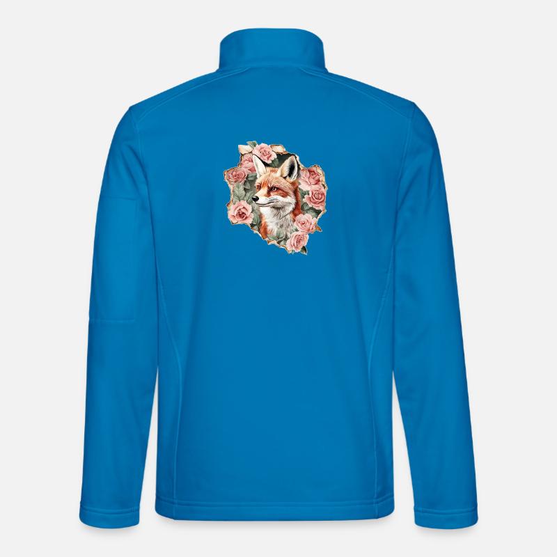 Fox with roses - Unisex Softshell Jacket - light blue