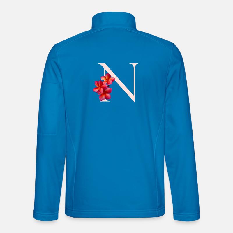 N Floral Monogram - Unisex Softshell Jacket - light blue