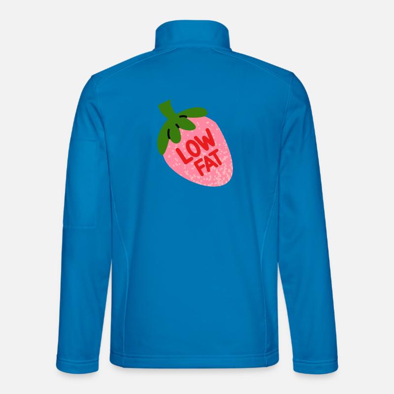 Low Fat Strawberry Funny Fruit Design - Unisex Softshell Jacket - light blue