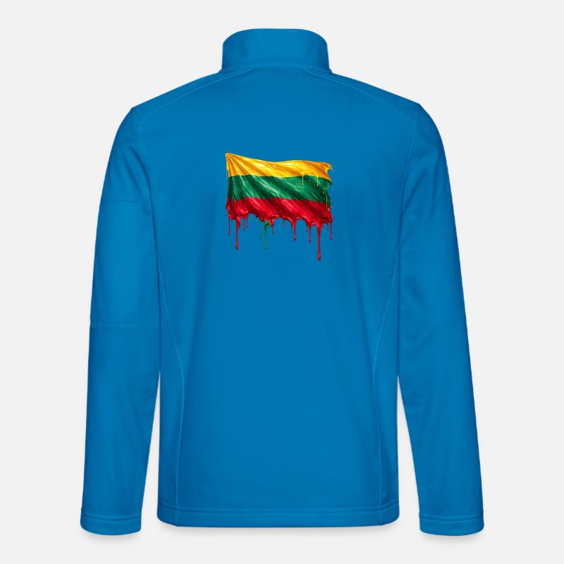 Litauische Flagge bunte Farbe - Unisex Softshelljacke - Lichtblau