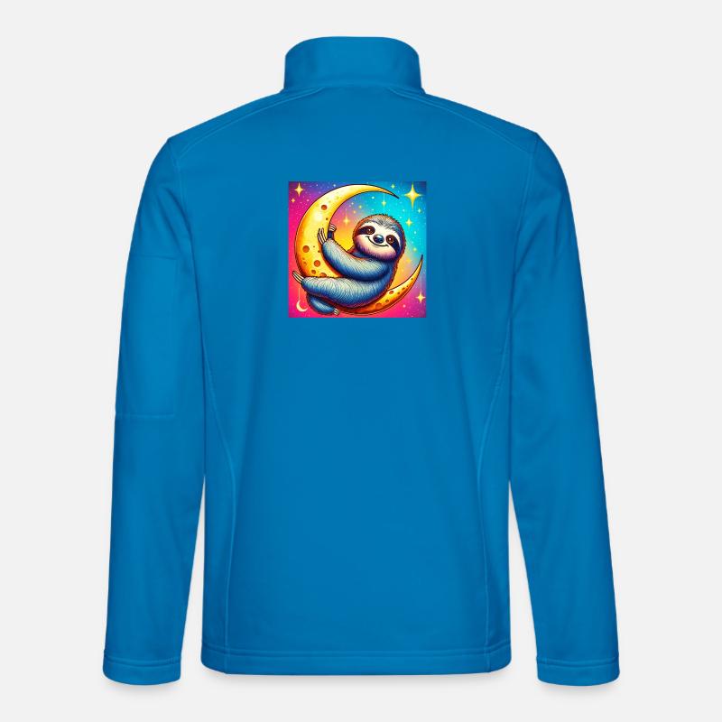 Sloth sleeps on the Moon - Unisex Softshell Jacket - light blue