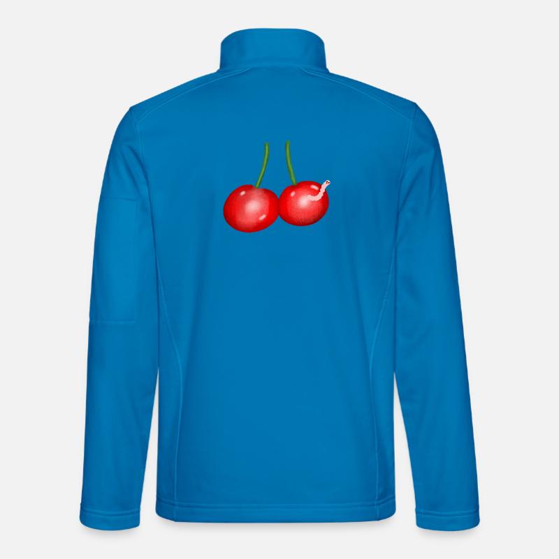 Kirschen Cartoon Wurm Obst Kirsche - Unisex Softshelljacke - Lichtblau