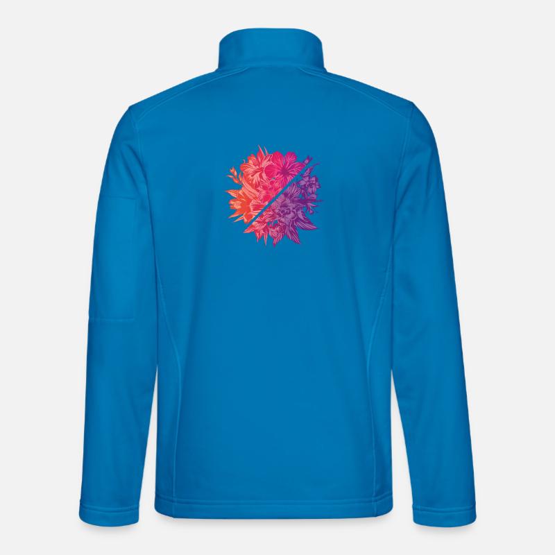 Blumen & Regenbogen-Diagonale - Unisex Softshelljacke - Lichtblau