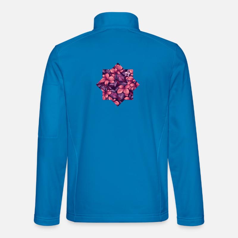 Pink tropisches Blütenmuster - Unisex Softshelljacke - Lichtblau
