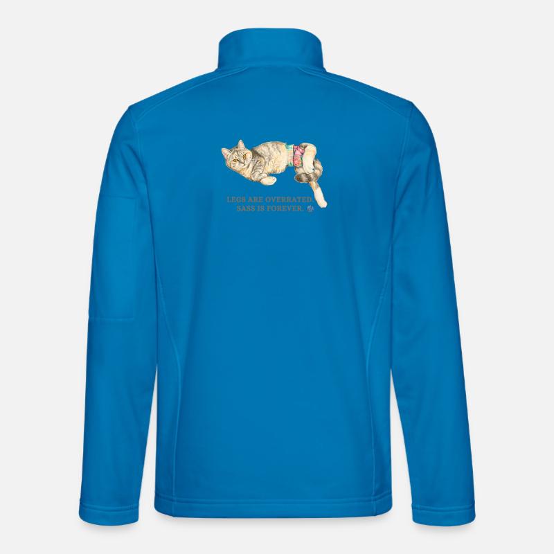 Beine sind überbewertet, Katzenfrechheit. - Unisex Softshelljacke - Lichtblau