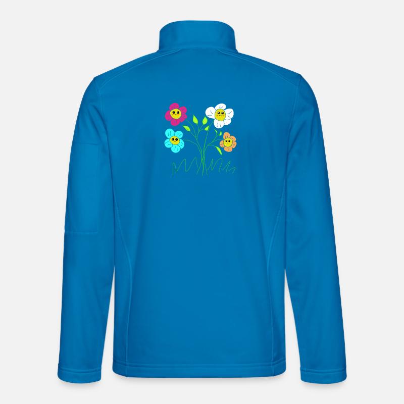 Fröhliche Blüten  Garten Blumen - Unisex Softshelljacke - Lichtblau