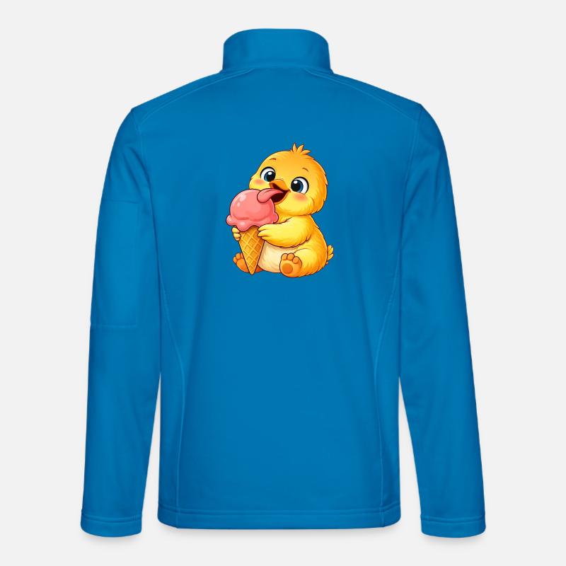 Süßes Küken mit Eis Cartoon - Unisex Softshelljacke - Lichtblau