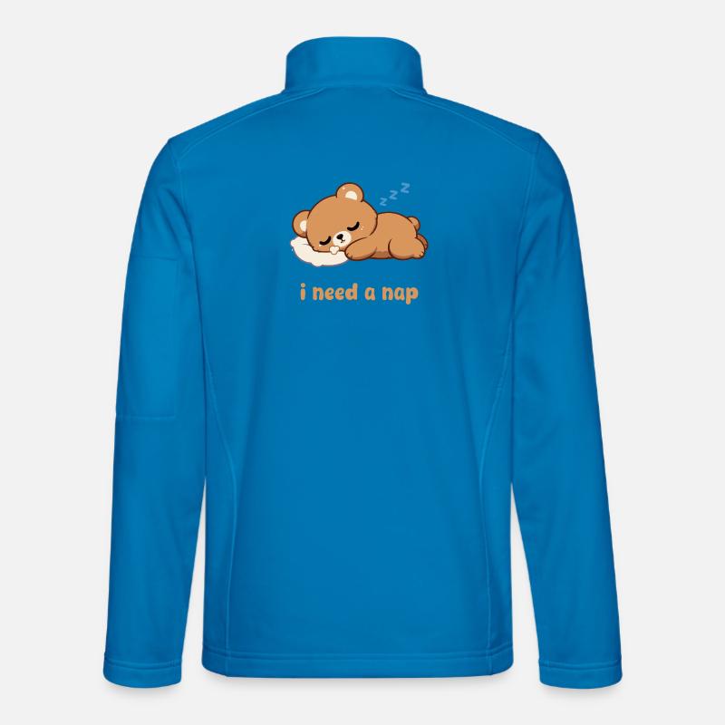 Sleeping Bear Motif - Unisex Softshell Jacket - light blue