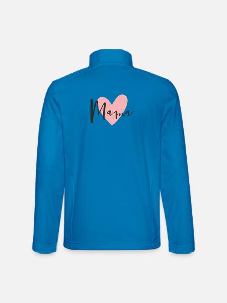 Mama mit Herz – Liebevolles Textdesign - Unisex Softshelljacke - Lichtblau - Hinten