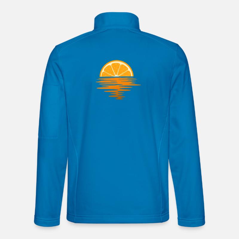 Orange Sunset Ocean Minimal Summer Beach Unisex Softshell Jacket