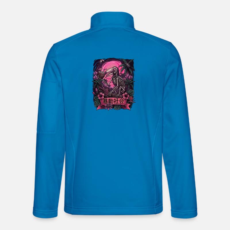 Neon Jungle Skeleton Parrot - Unisex Softshell Jacket - light blue