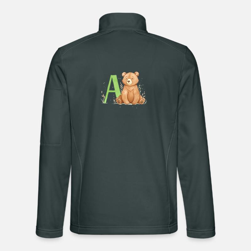 Alphabet Bär mit Großem A Unisex Softshelljacke