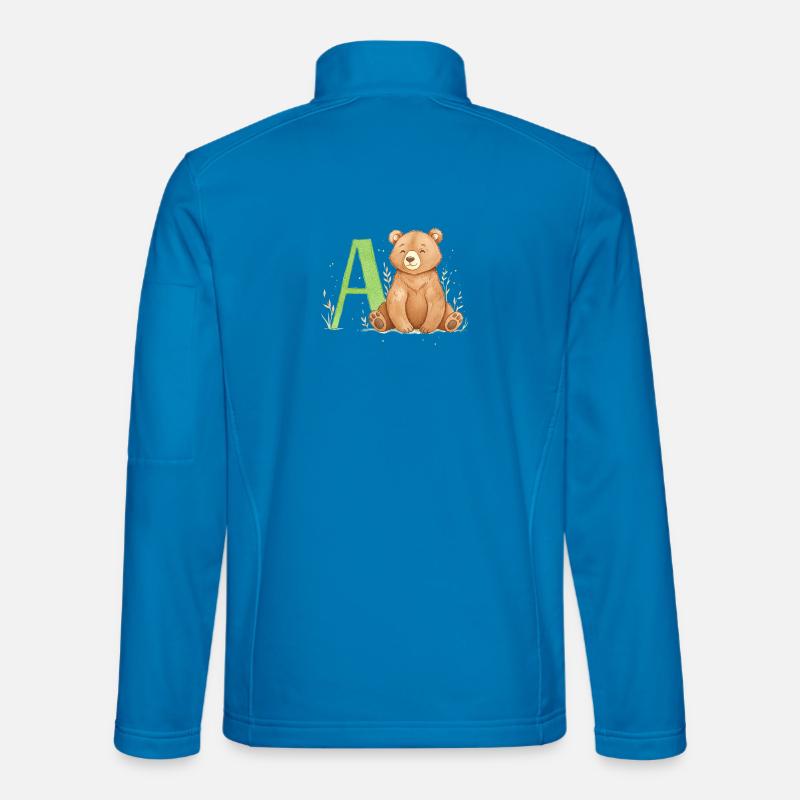 Alphabet Bear with Capital A - Unisex Softshell Jacket - light blue