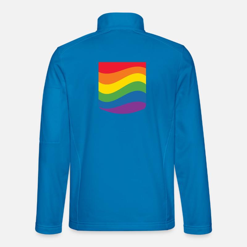 Rainbow Wave Pride Flag Minimal Design - Giacca softshell unisex - celeste